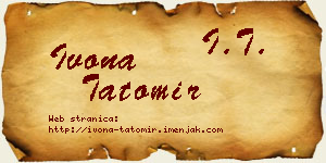 Ivona Tatomir vizit kartica